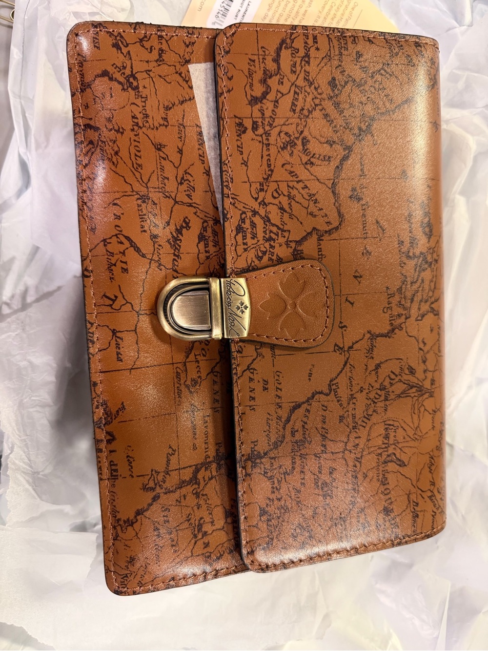 Patricia Nash Signature Map Print Organizer Clutch Wallet NWT Dust Bag